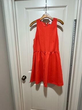 Charming Charlie Med Bright orange Sleeveless Fit-and-Flare midi Dress Like New
